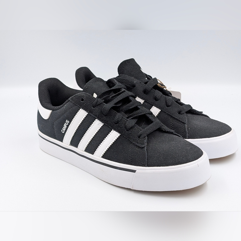Adidas Campus Vulc J Black White Gum Youth 6.5 NWT